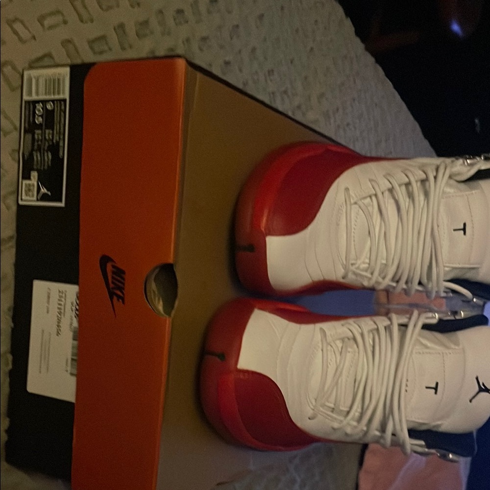 Nike Air Jordan 12 Retro Red and White Sneakers